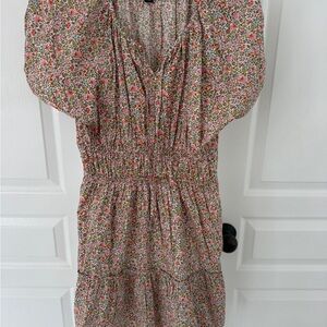 J. Crew Multicolor Floral Long Sleeve Dress